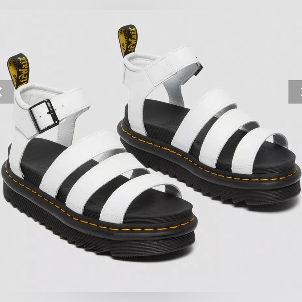 Dr. Martens Blaire Leather Sandals in White (EUC)!!